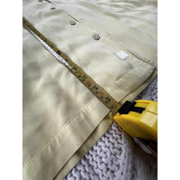 Tommy Bahama Men’s Button-Up Pocket Shirt Pastel Yellow 100% Silk Size XXL - Picture 5 of 10